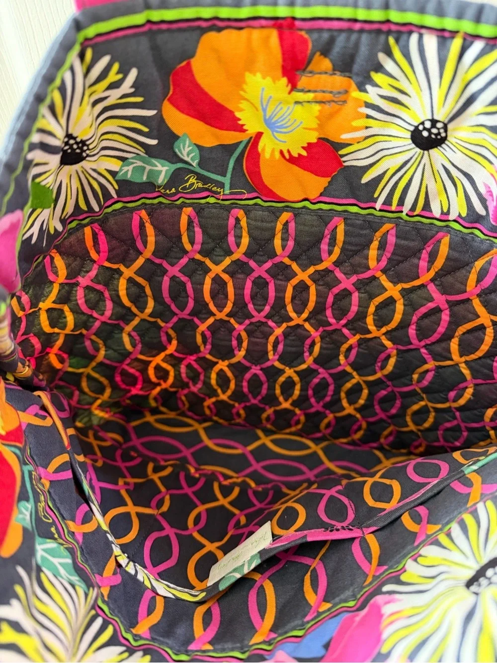 Vera Bradley Floral Tote Bag - Jazzy Blues